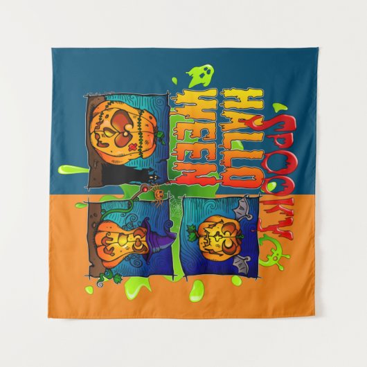 Spooky Halloween Wandteppich (Vorderseite (Horizontal))