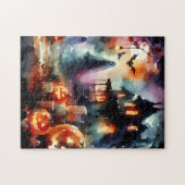 Spooky Halloween Watercolor Jigsaw Puzzle (Horizontal)