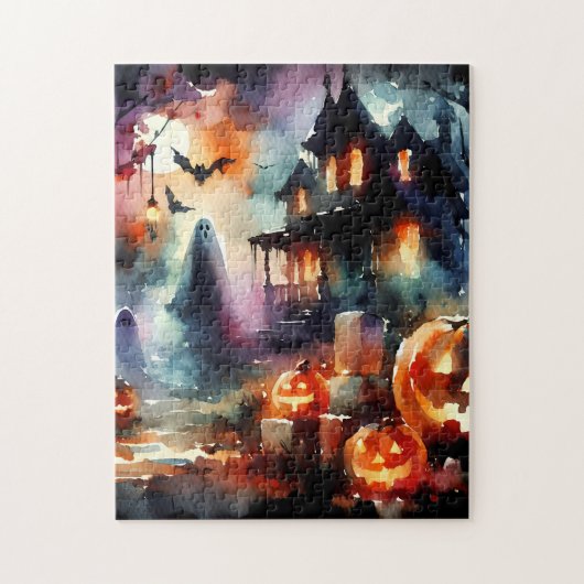 Spooky Halloween Watercolor Jigsaw Puzzle (Vertikal)