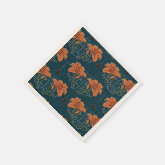 Spooky Halloween Whimsical Vintag Style Serviette (Ecke)