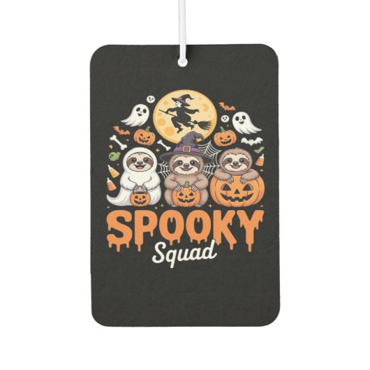 Spooky Halloween Witch Funny Horror Sloths Essenti Autolufterfrischer (Vorderseite)