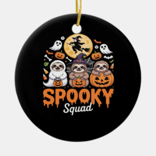 Spooky Halloween Witch Funny Horror Sloths Essenti Keramik Ornament