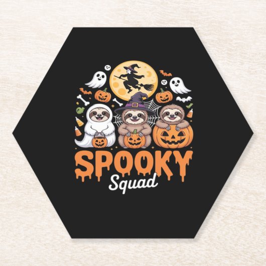 Spooky Halloween Witch Funny Horror Sloths Essenti Untersetzer (Vorderseite)