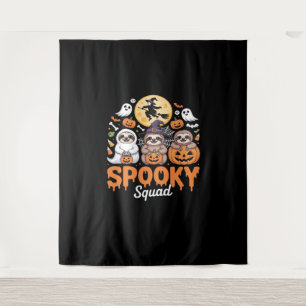 Spooky Halloween Witch Funny Horror Sloths Essenti Wandteppich