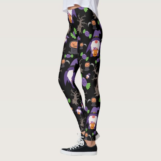 Spooky Halloween Witch Gnome Leggings (Links)