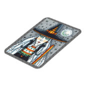 SPOOKY HALLOWEEN WITCH, TRAGEN SCHWARZE KATZJEWELE MAGNET (Linke Seite)