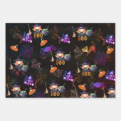 Spooky Halloween Witz Pattern Wrapping Geschenkpapier Set (Vorderseite 3)