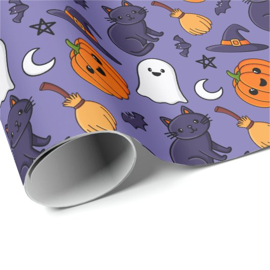Spooky Halloween Wrapping Paper Geschenkpapier (Rolleneckpunkt)