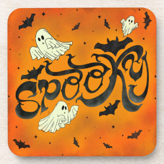 Spooky Haloween hartplastischer Untersetzer