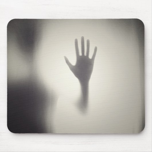 Spooky Hand auf Glasplatte Halloween Mousepad (Vorne)