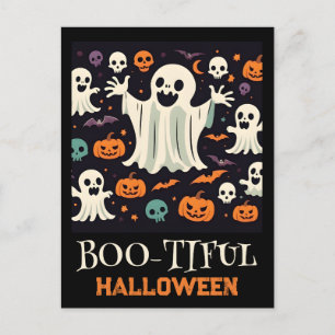 Spooky Happy Ghost Boo-schöne Halloween Feiertagspostkarte