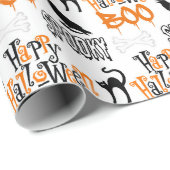 Spooky Happy Halloween Boo Gift Geschenkpapier (Rolleneckpunkt)
