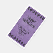 Spooky Happy Halloween Lettering | Lila/schwarz Serviette (Ecke)