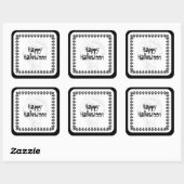Spooky Happy Halloween Lettering | Schwarzweiß Quadratischer Aufkleber (Blatt)