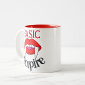 Spooky Happy Halloween Party Basic Vampirzähne Zweifarbige Tasse (Vorderseite Links)