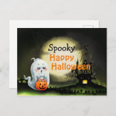 Spooky Happy Halloween Postkarte (Vorne/Hinten)