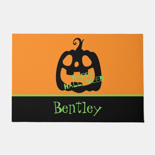 Spooky Happy Halloween Pumpkin Fußmatte (Vorderseite)
