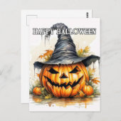 Spooky Happy Halloween Pumpkin Postkarte (Vorne/Hinten)