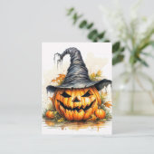 Spooky Happy Halloween Pumpkin Postkarte (Stehend Vorderseite)