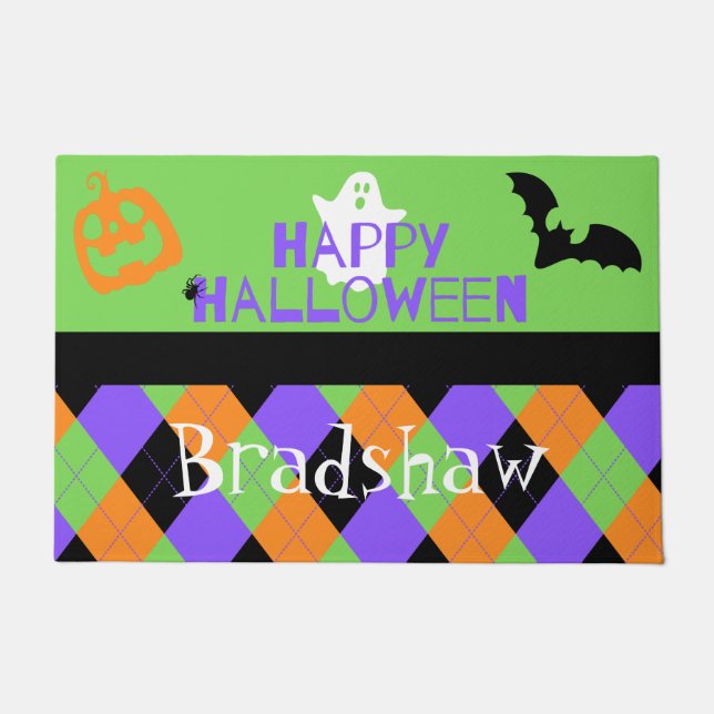 Spooky Happy Halloween Raute Fußmatte (Vorderseite)