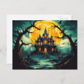 Spooky Happy Halloween Spuk House Postkarte (Vorne/Hinten)