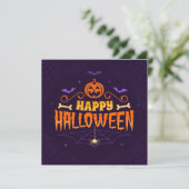 Spooky Happy Halloween Sticker - festliches Party Einladung (Stehend Vorderseite)