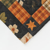 Spooky Harvest Vintage Halloween Patchwork Fleecedecke (Ecke)