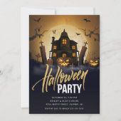 Spooky Haunted House Halloween Einladung (Vorderseite)