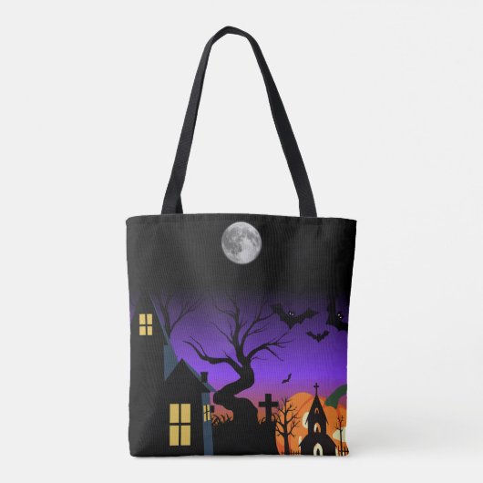 Spooky Haunted Night Halloween Tote Bag Tasche (Rückseite)