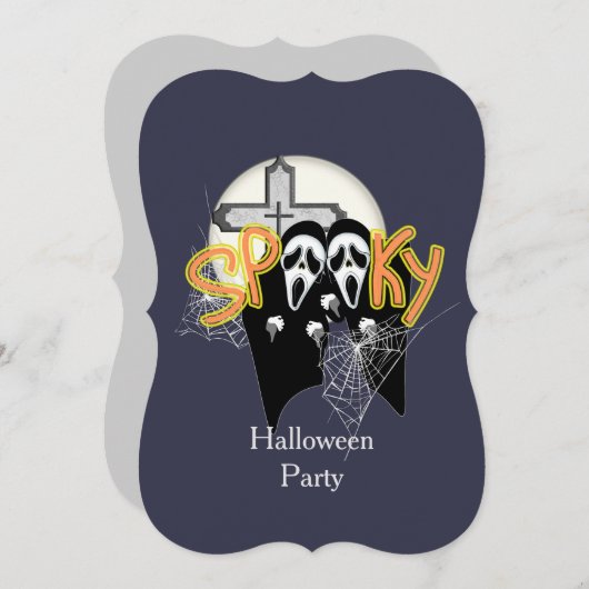 Spooky haunting schreie Geistergesicht Halloween Einladung (Vorne/Hinten)