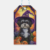 Spooky Havanese Hund Halloween Hexe und Pumpkin Geschenkanhänger (Rückseite)