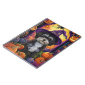 Spooky Havanese Hund Halloween Hexe und Pumpkin Notizblock (Linke Seite)