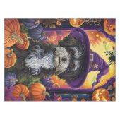 Spooky Havanese Hund Halloween Hexe und Pumpkin Tischdecke (Vorderseite (Horizontal))