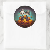 Spooky heidnische Freunde feiern glückliches Hallo Runder Aufkleber (Tasche)