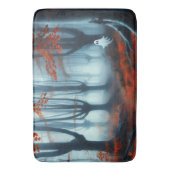 Spooky Herbstwald mit Gespenst Badematte (Vorderseite Vertikal)