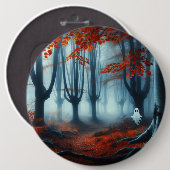 Spooky Herbstwald mit Gespenst Button (Vorne & Hinten)