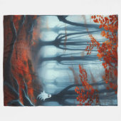 Spooky Herbstwald mit Gespenst Fleecedecke (Vorderseite (Horizontal))