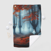 Spooky Herbstwald mit Gespenst Golfhandtuch (Insitu)