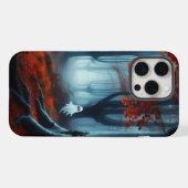 Spooky Herbstwald mit Gespenst iPhone Hülle (Rückseite (Horizontal))