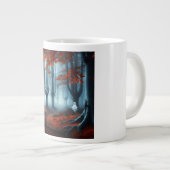 Spooky Herbstwald mit Gespenst Jumbo-Tasse (Vorderseite Rechts)