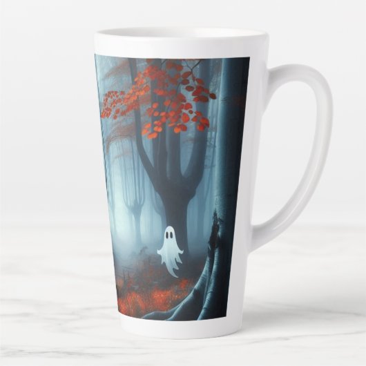 Spooky Herbstwald mit Gespenst Milchtasse (Rechts)
