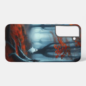 Spooky Herbstwald mit Gespenst Samsung Galaxy Hülle (Rückseite (Horizontal))