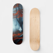 Spooky Herbstwald mit Gespenst Skateboard (Vorderseite)