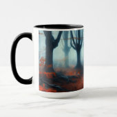 Spooky Herbstwald mit Gespenst Tasse (Links)