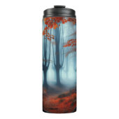 Spooky Herbstwald mit Gespenst Thermosbecher (Vorderseite)