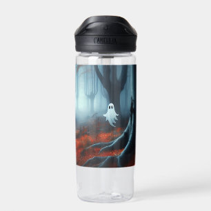 Spooky Herbstwald mit Gespenst Trinkflasche