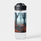 Spooky Herbstwald mit Gespenst Trinkflasche (Vorderseite)