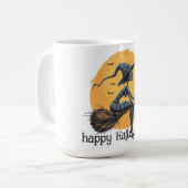 Spooky Hexe fliegt auf ihrem Zimmer Kaffeetasse (Vorderseite Links)