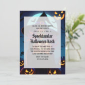 Spooky Hexe Gothic Halloween-Party Einladung (Stehend Vorderseite)