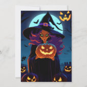 Spooky Hexe Gothic Halloween-Party Einladung (Rückseite)